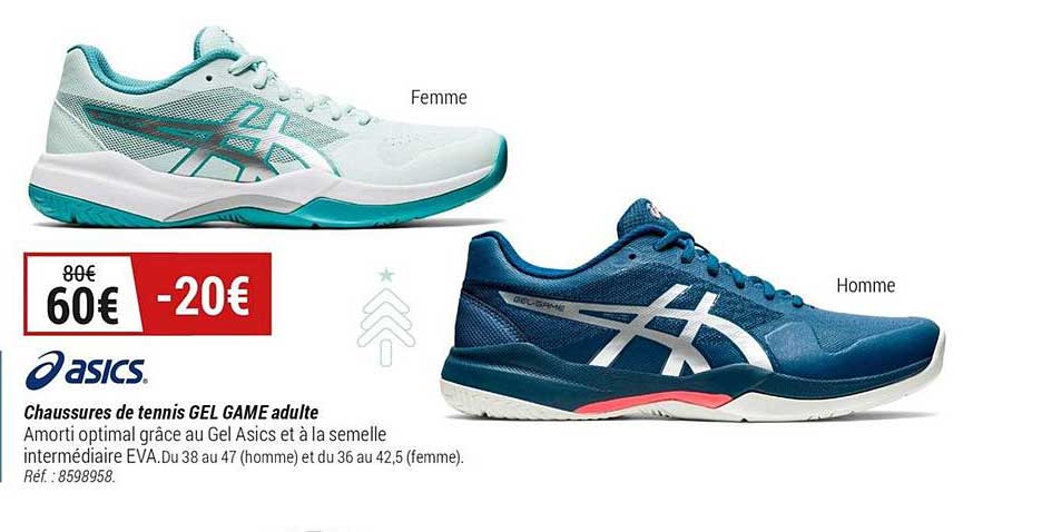 chaussures de tennis gel game adulte oasics