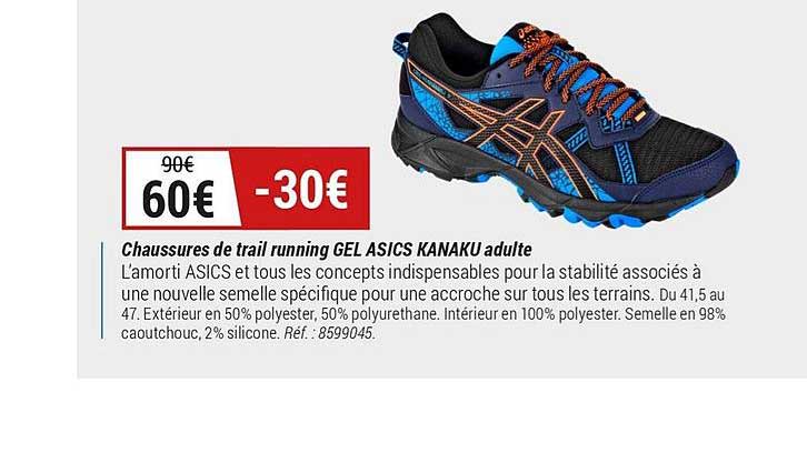 chaussures de trail running gel asics kanaku adulte