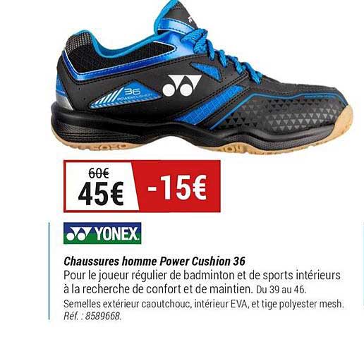 chaussures homme power cushion 36 yonex