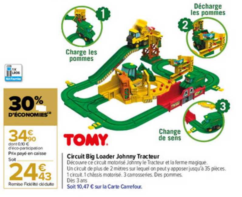 circuit big loader johny tracteur  tomy