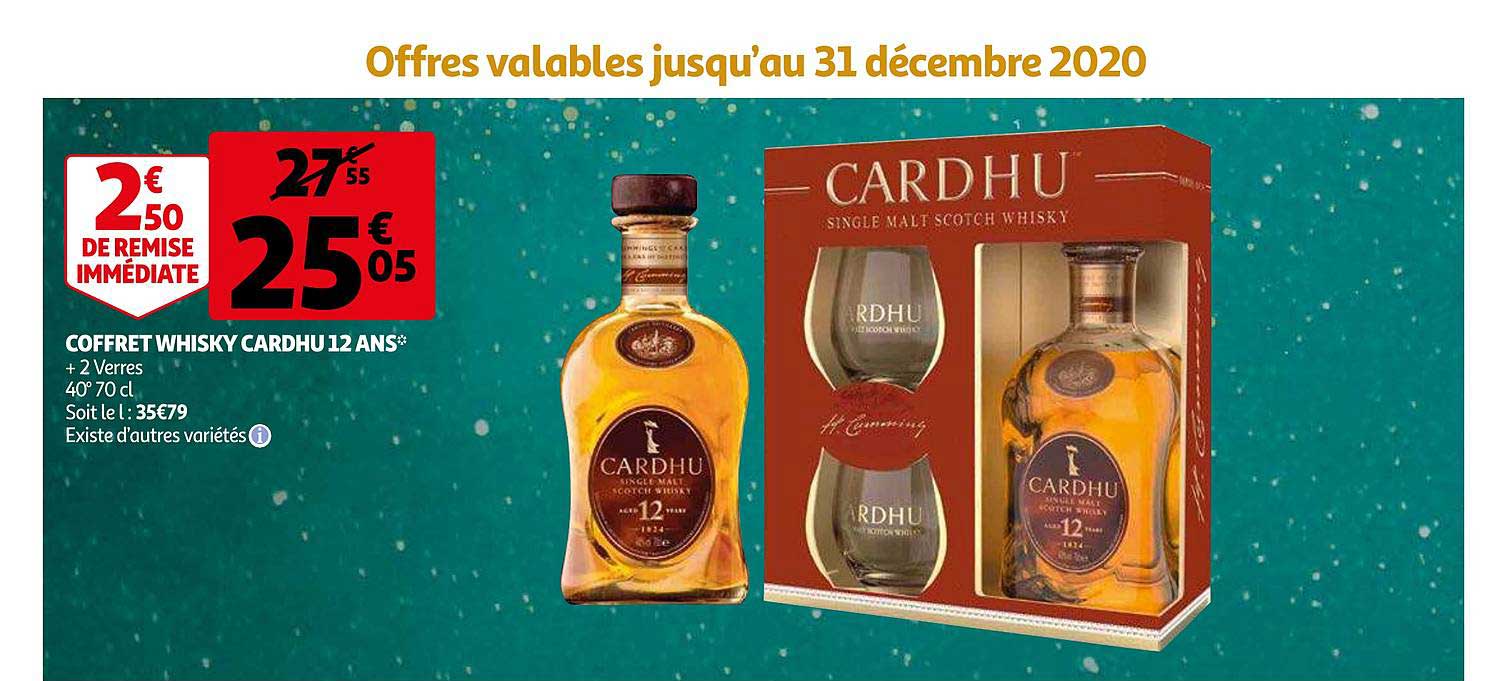 coffret whisky cardhu 12 ans