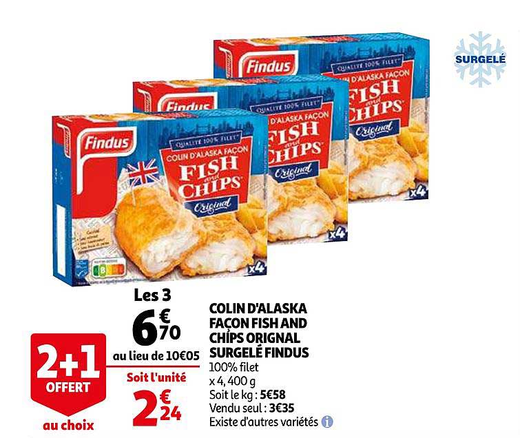 colin d'alaska façon fish and chips original surgelé findus