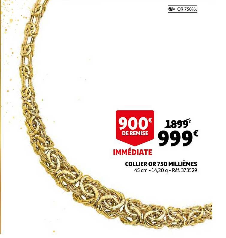 collier or 750 millièmes