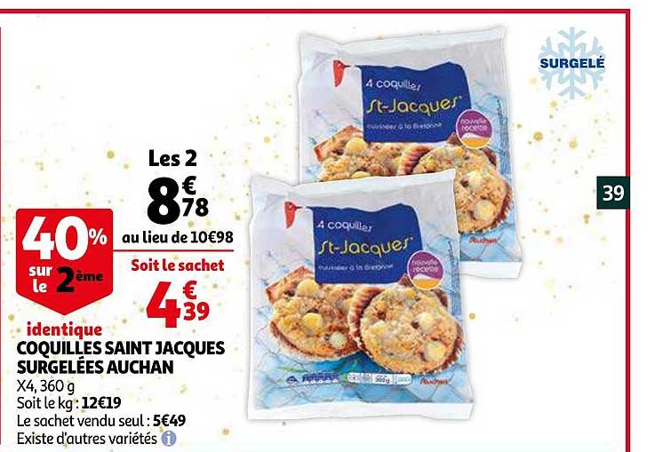 coquilles saint-jacques surgelées auchan