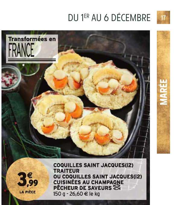 coquilles saint jacques traiteur ou coquilles saint jacques cuisinées au champagnes pêcheur de saveurs