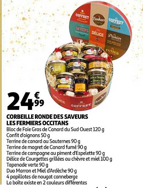 corbeille ronde des saveurs les fermiers occitans