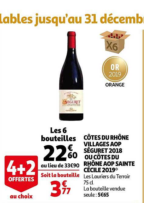 côtes du rhône villages aop séguret 2018 ou côtes du rhône aop sainte cécile 2019
