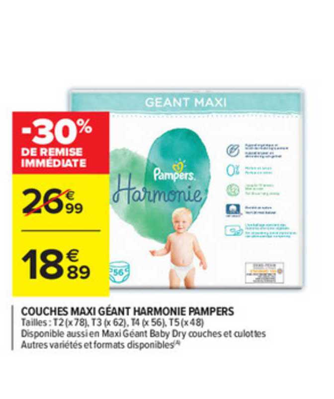 Couches Maxi Géant Harmonie Pampers