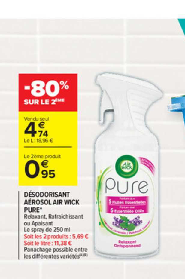 désodorisant aérosol air wick pure