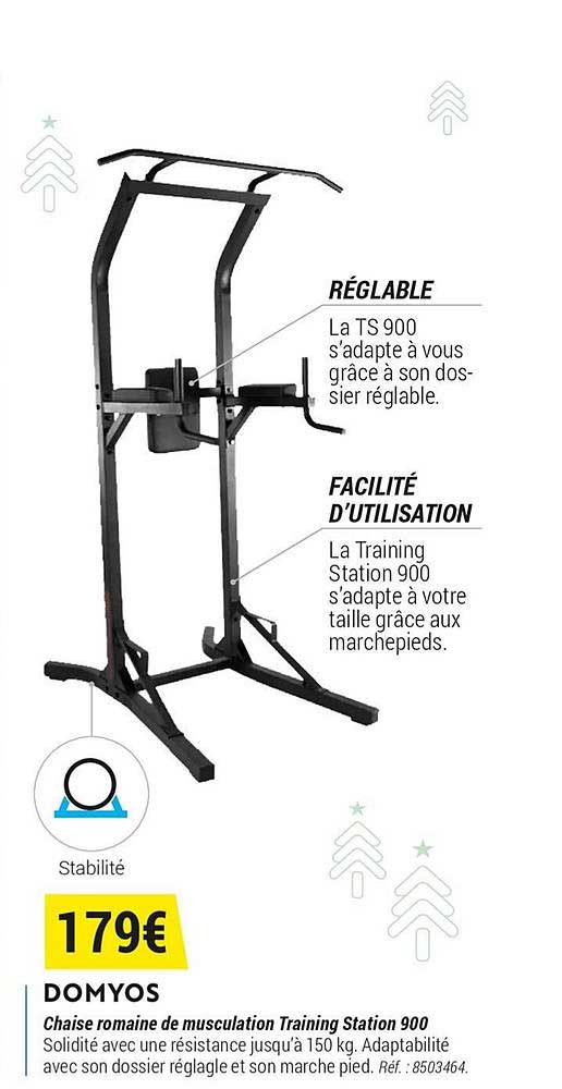 domyos chaise romaine de musculation training station 900