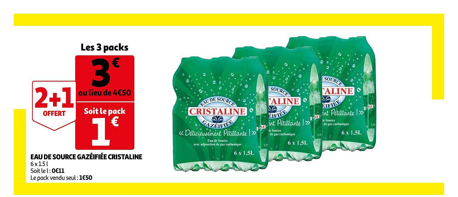 eau de source gazéifiée cristaline