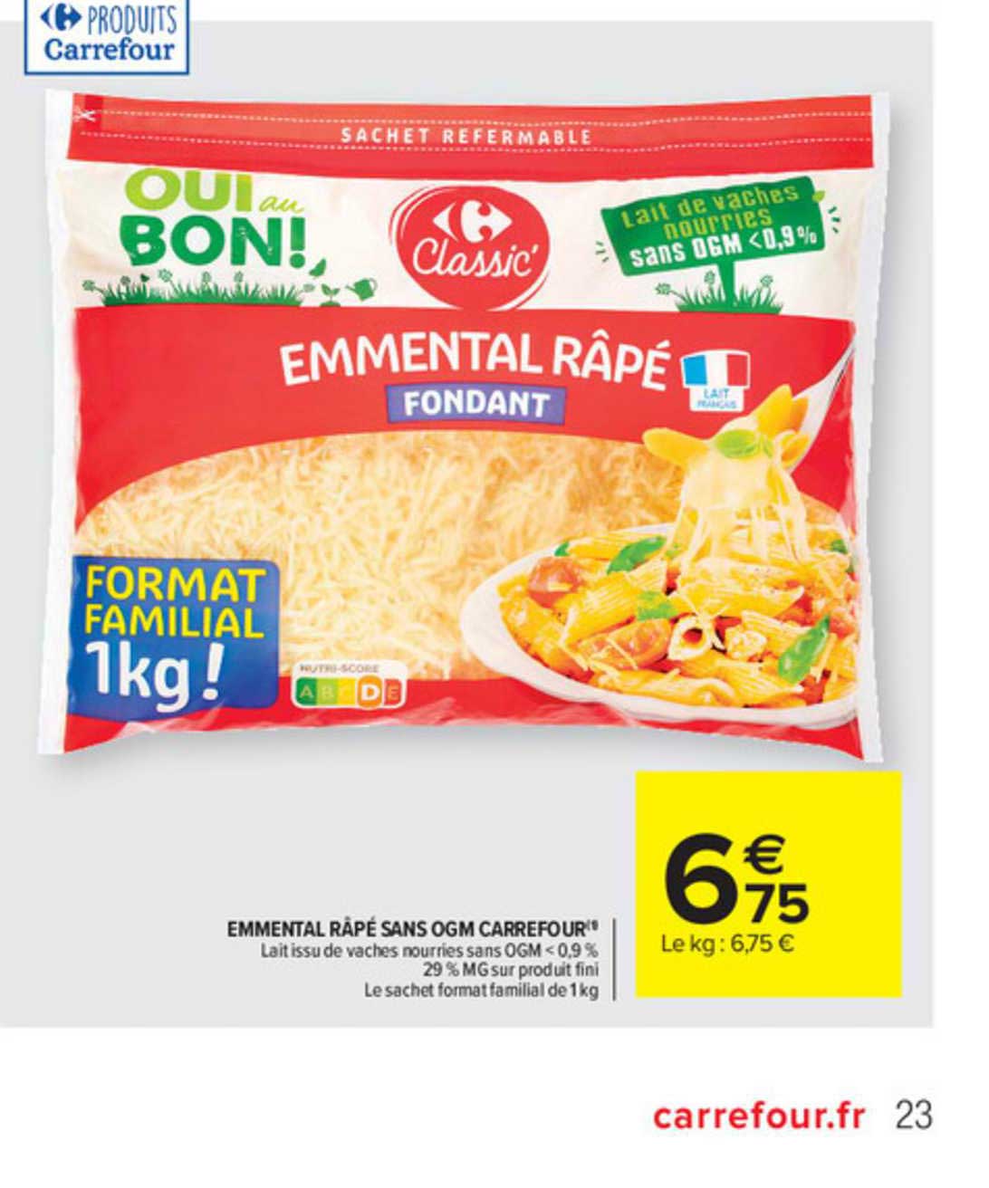 emmental râpé sans ogm carrefour