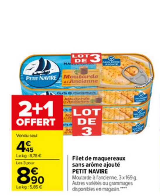 filet de maquereaux sans arôme ajouté petit navire