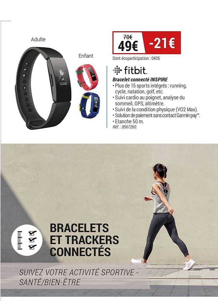 fitbit bracelet connecté inspire