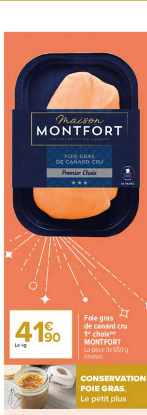 foie gras de canard cru 1er choix montfort