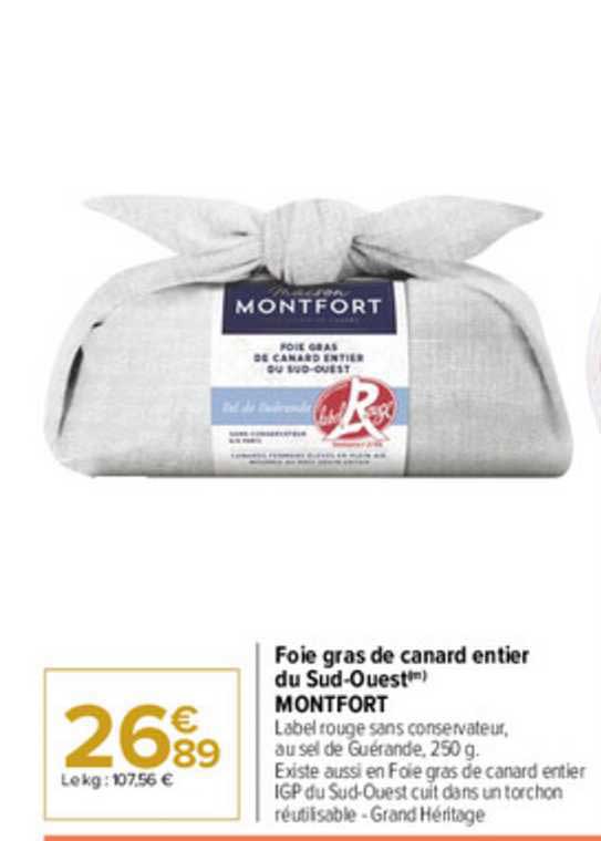 foie gras de canard entier du sud-ouest montfort