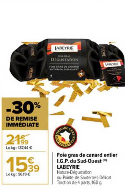 foie gras de canard entier i.g.p. du sud-ouest dégustation labeyrie