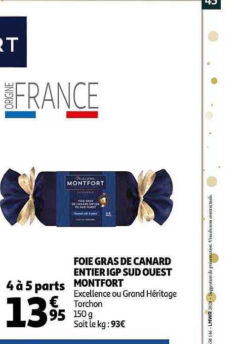 foie gras de canard entier igp sud ouest montfort