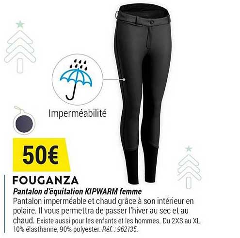 Fouganza Pantalon D'équitation Kipwarm Femme