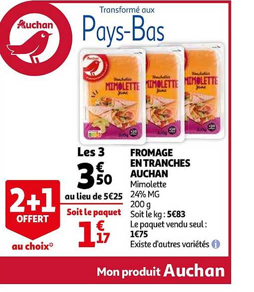 Fromage En Tranches Auchan