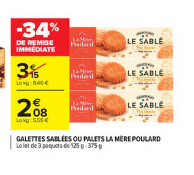 galettes sablées ou palets la mère poulard