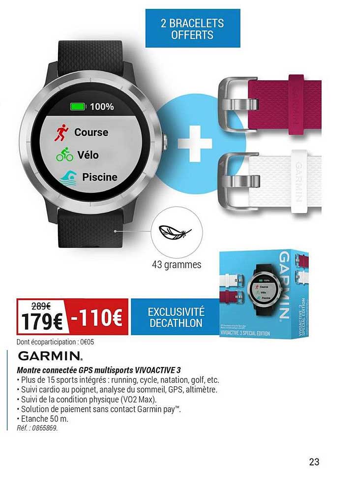 garmin montre connectée gps multisports vivoactive 3
