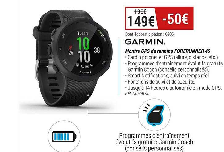 garmin montre gps de running forerunner 45