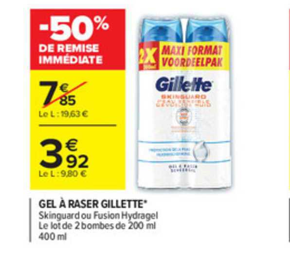 gel à raser gillette