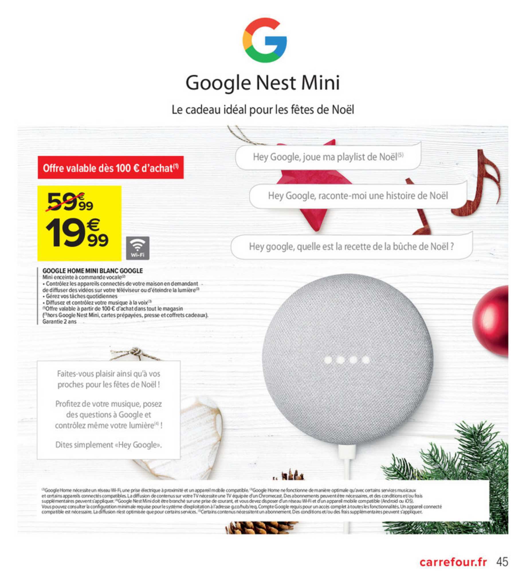Google Home Mini Blanc Google