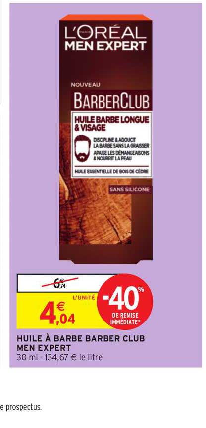 huile à barbe barber club men expert -40% de remise immédiate