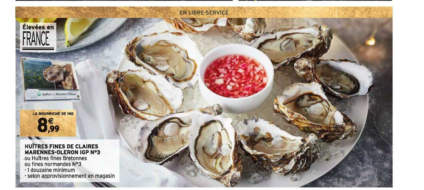 huîtres fines de claires marennes oléron igp n°3