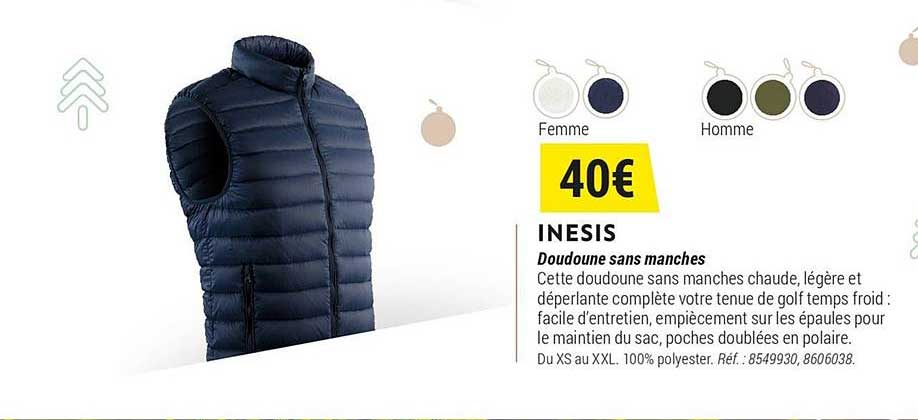 inesis doudoune sans manches