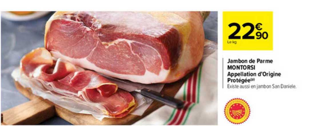 jambon de parme montorsi appellation d'origine protégée