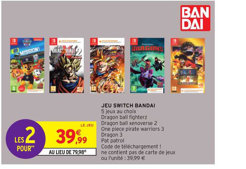 jeu switch bandai