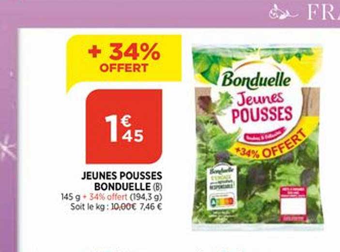 jeunes pousses bonduelle +34% offert