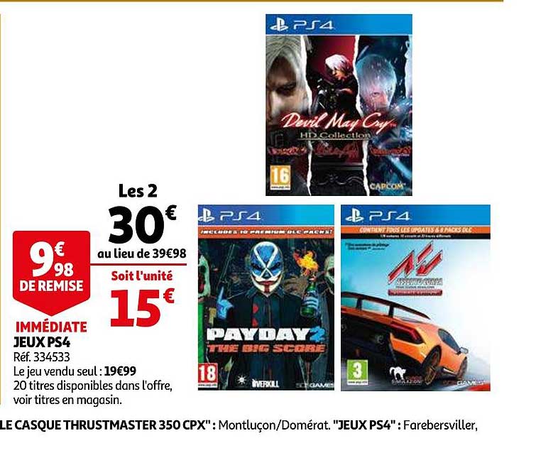 jeux ps4 , le casque thrustmaster 350 cpx