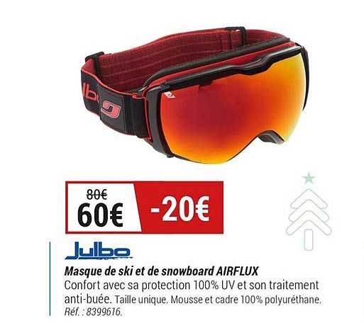julbo masque de ski de snowboard airflux