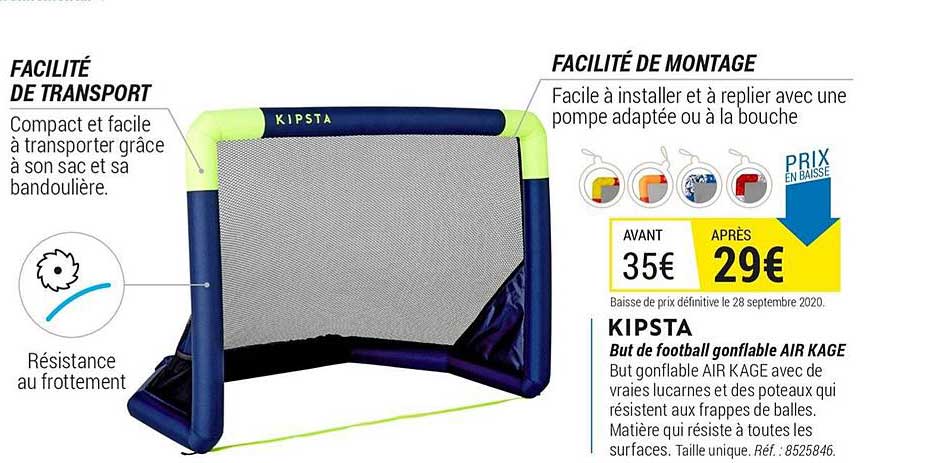 kipsta but de football gonflable air kage