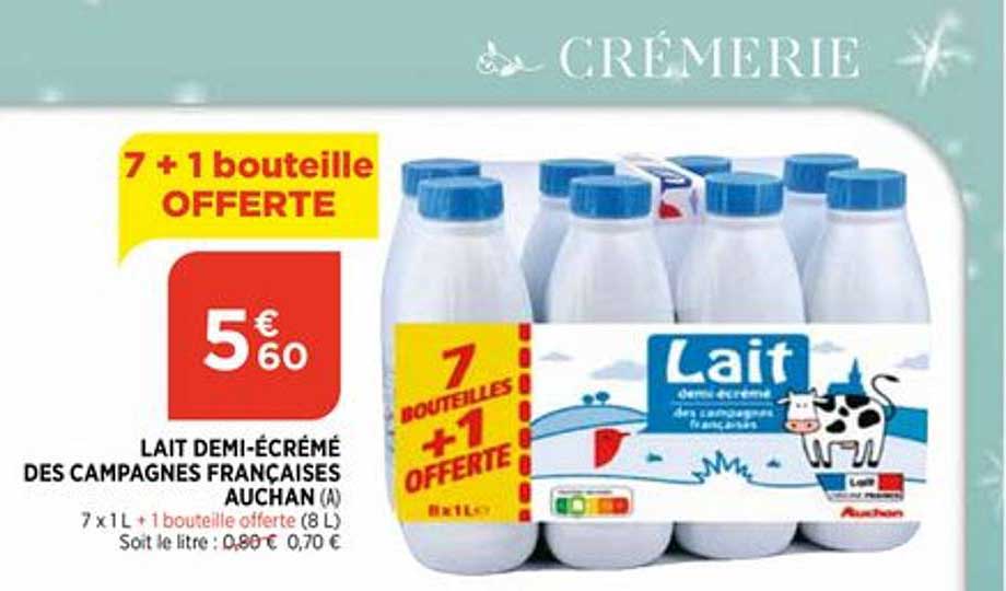 lait demi écrémé des campagnes françaises auchan