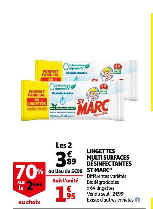 lingettes multi surfaces désinfectantes st marc