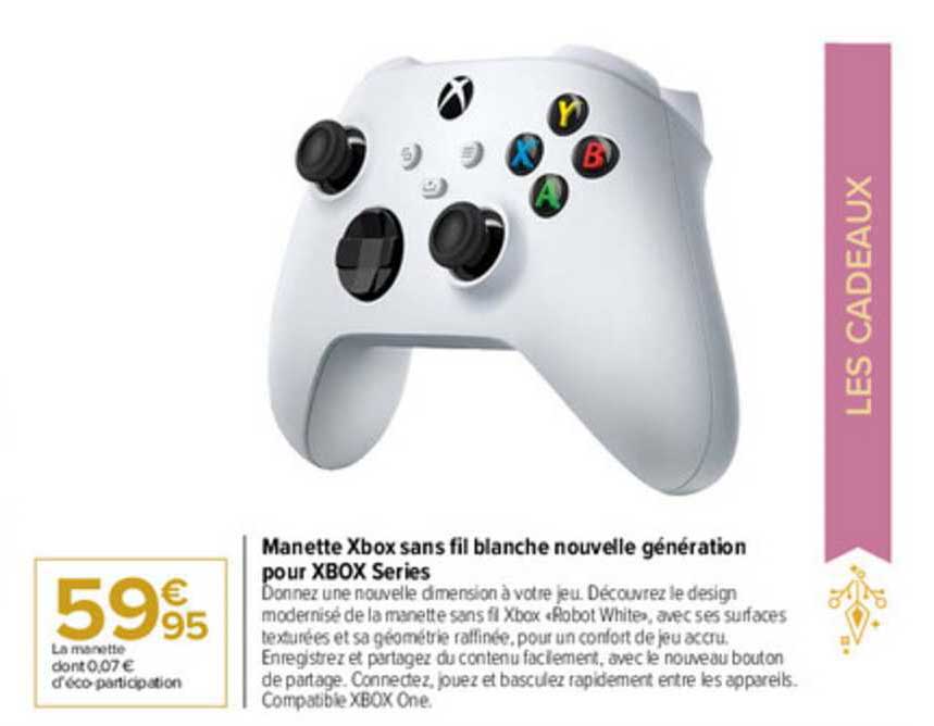 manette xbox sans fil blanche nouvelle génération pour xbox series