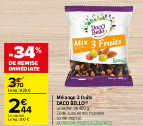 mélange 3 fruits daco bello