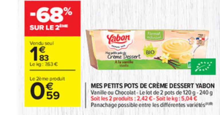 mes petits pots de crème dessert yabon