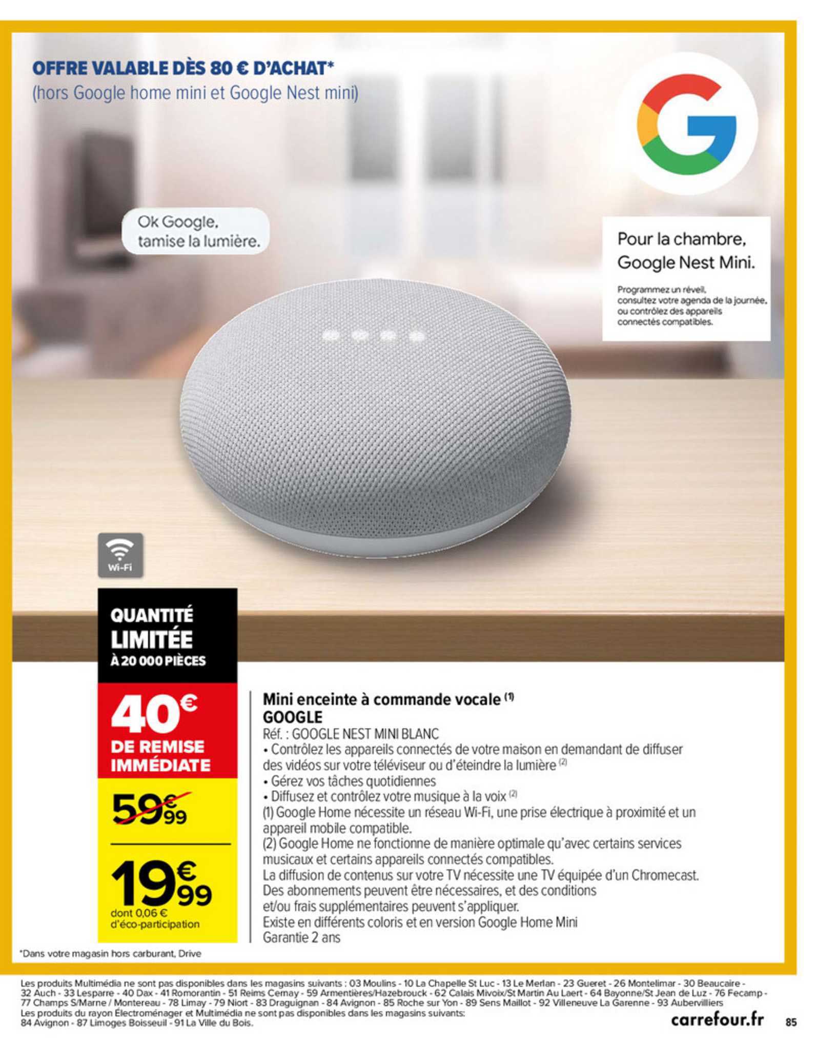 mini enceinte à commande vocale google