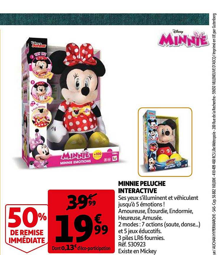 minnie peluche interactive