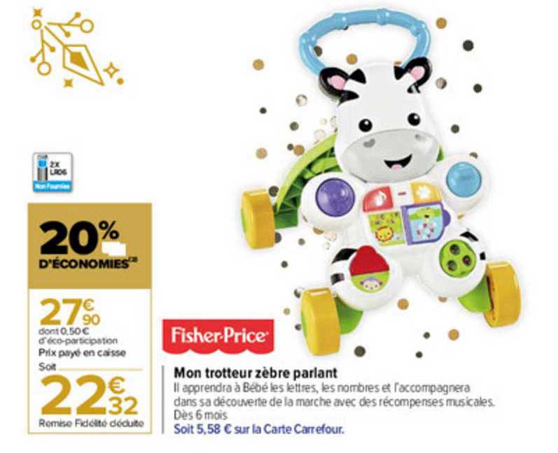 mon trotteur zèbre parlant fisher price