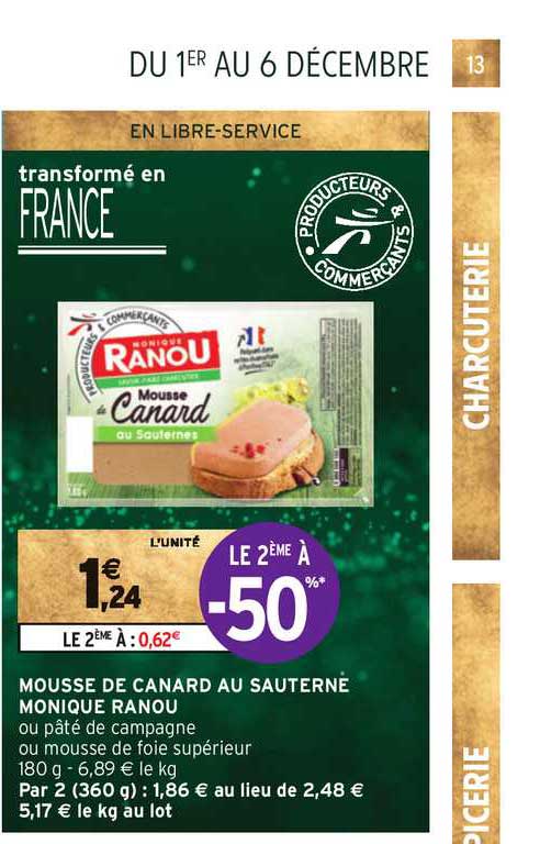 mousse de canard au sauterne monique ranou le 2ème à -50%