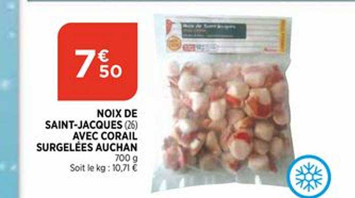 noix de saint jacques avec corail surgelées auchan