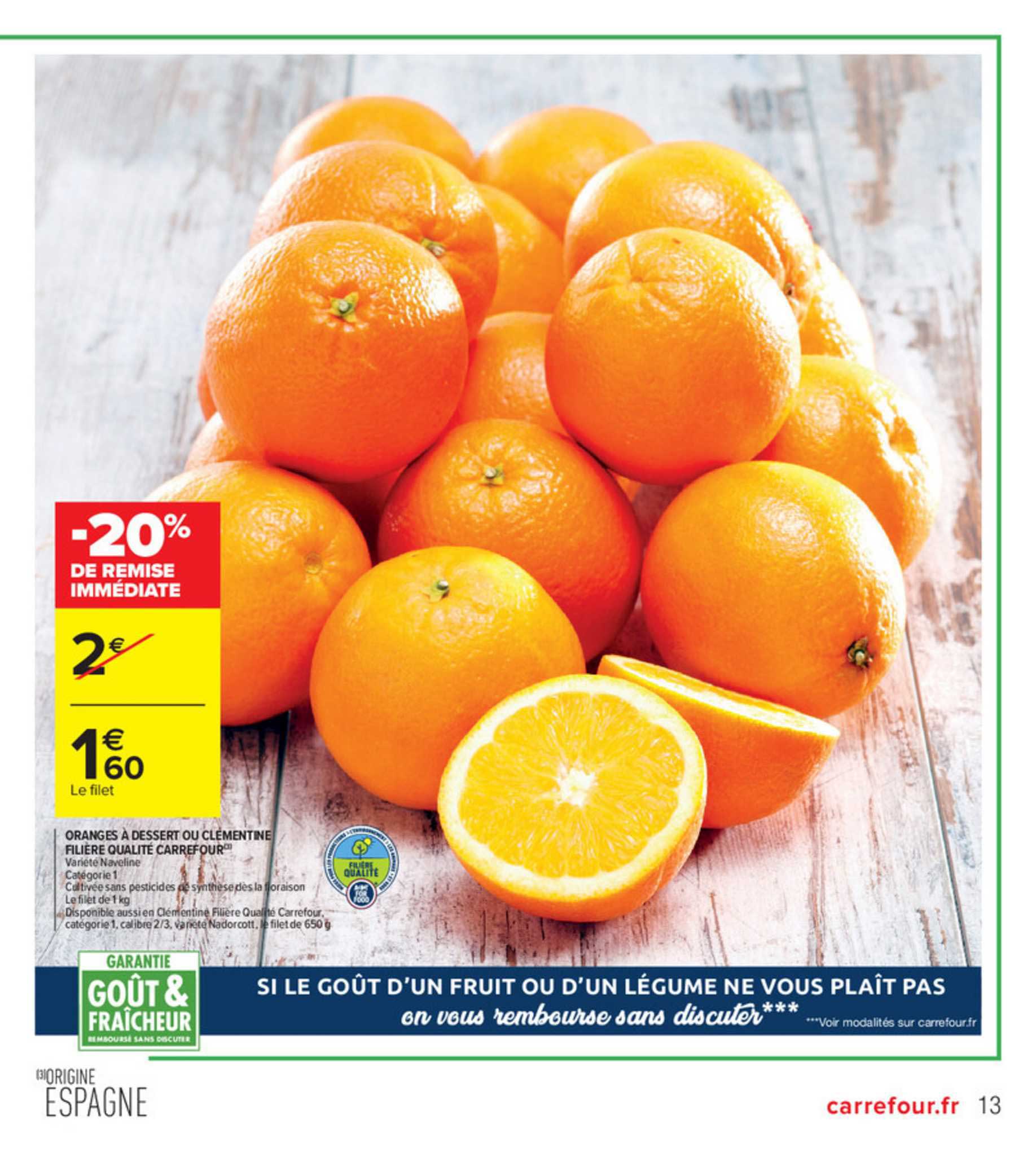 Orange à Dessert Ou Clémentine Filière Qualité Carrefour