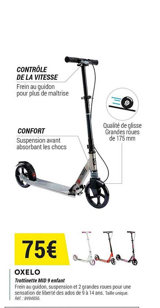 oxelo trottinette mid 9 enfant
